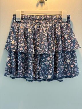 all in motion Blue Floral Tiered Skort